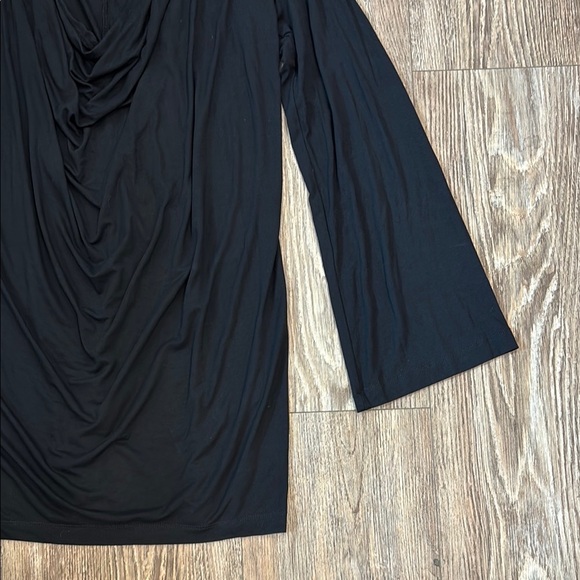 Free People Beach Black Long Sleeve Drape Coverup Swim Dress Women's Size Large - Picture 5 of 9
